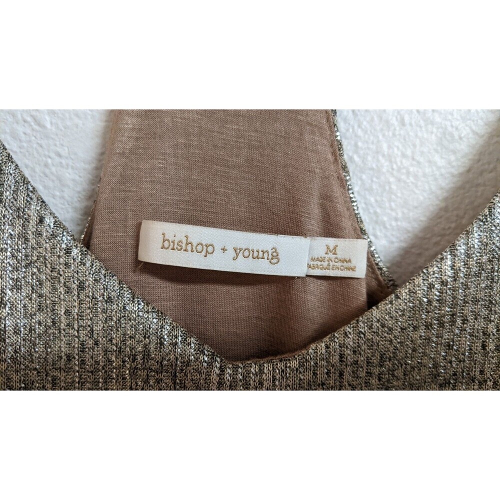 Women's Anthropologie Bishop and Young Tessa Cami Top Metallic Gold Racerback M - Picture 6 of 10